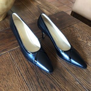 Silvia Fiorentina Black Leather Pumps Size 7